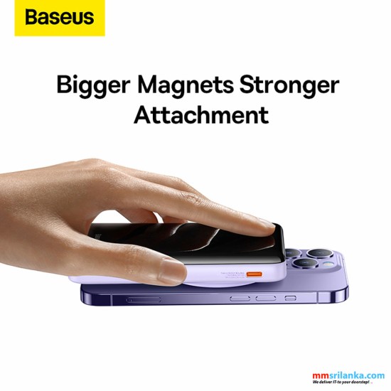 Baseus Wireless 10000mAh 20W Magnetic Bracket  Fast Charge Power Bank Purple